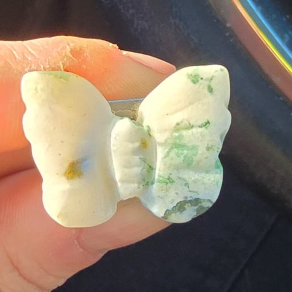 Moss Agate Butterfly Crystal Vent Clip